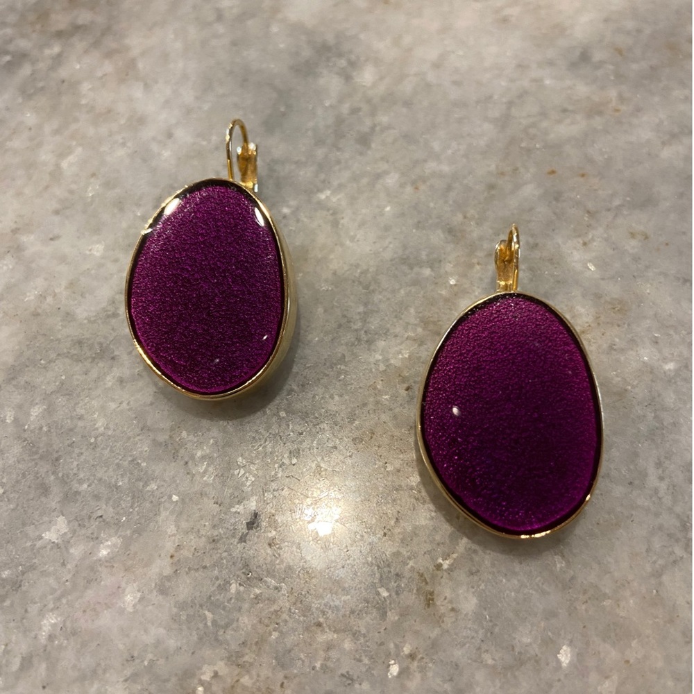 Purple and gold earrings
